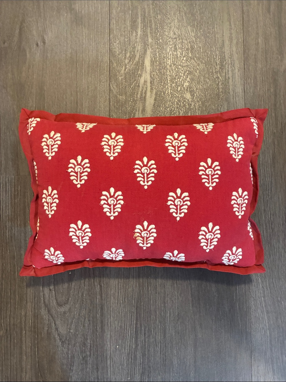 Threshold Red and White Decorative Accent Pillow